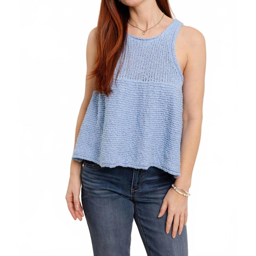NEW MAC & ME swing sweater tank in light blue